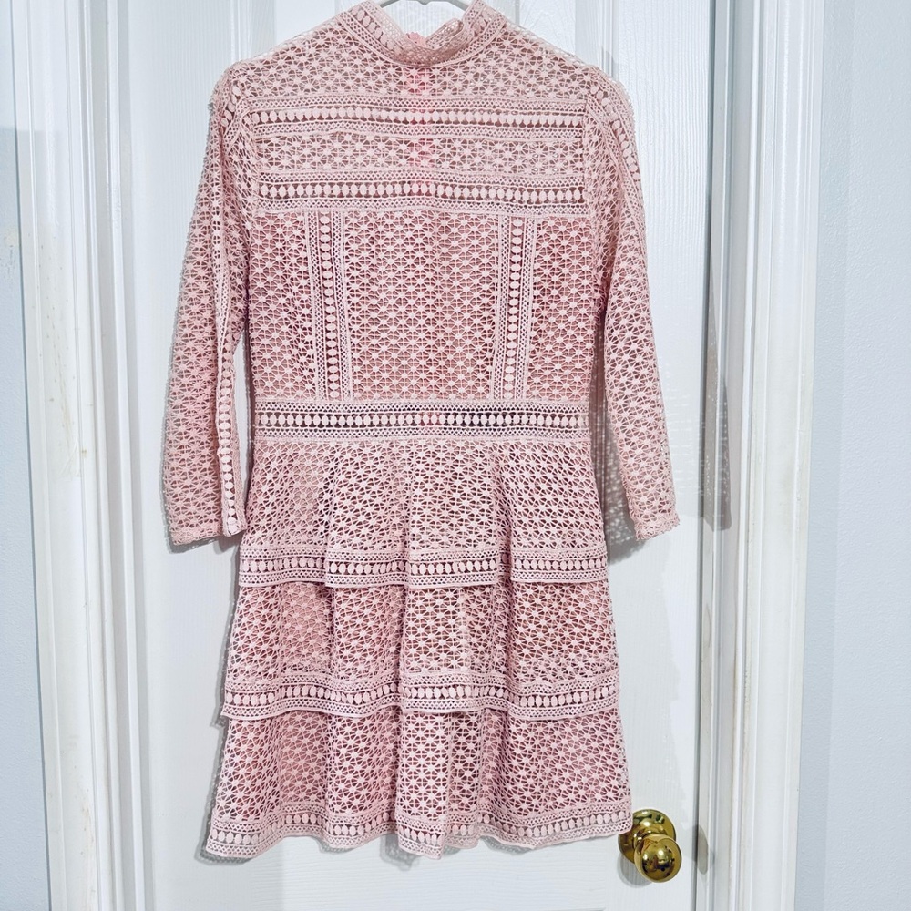 Shein Pink Ruffled Tiered Dress